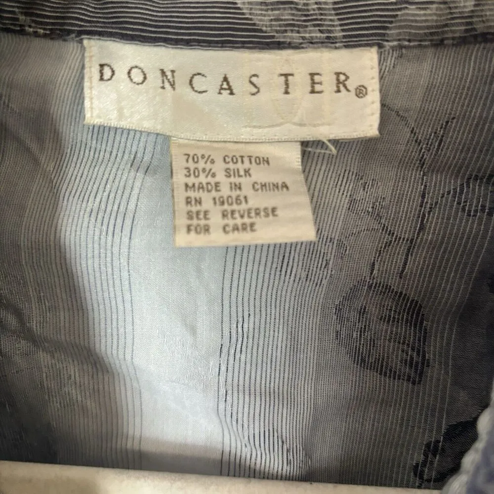 Doncaster Top Womens Medium Multicolor Floral Print Silk Blend Button Up Blouse - Image 7