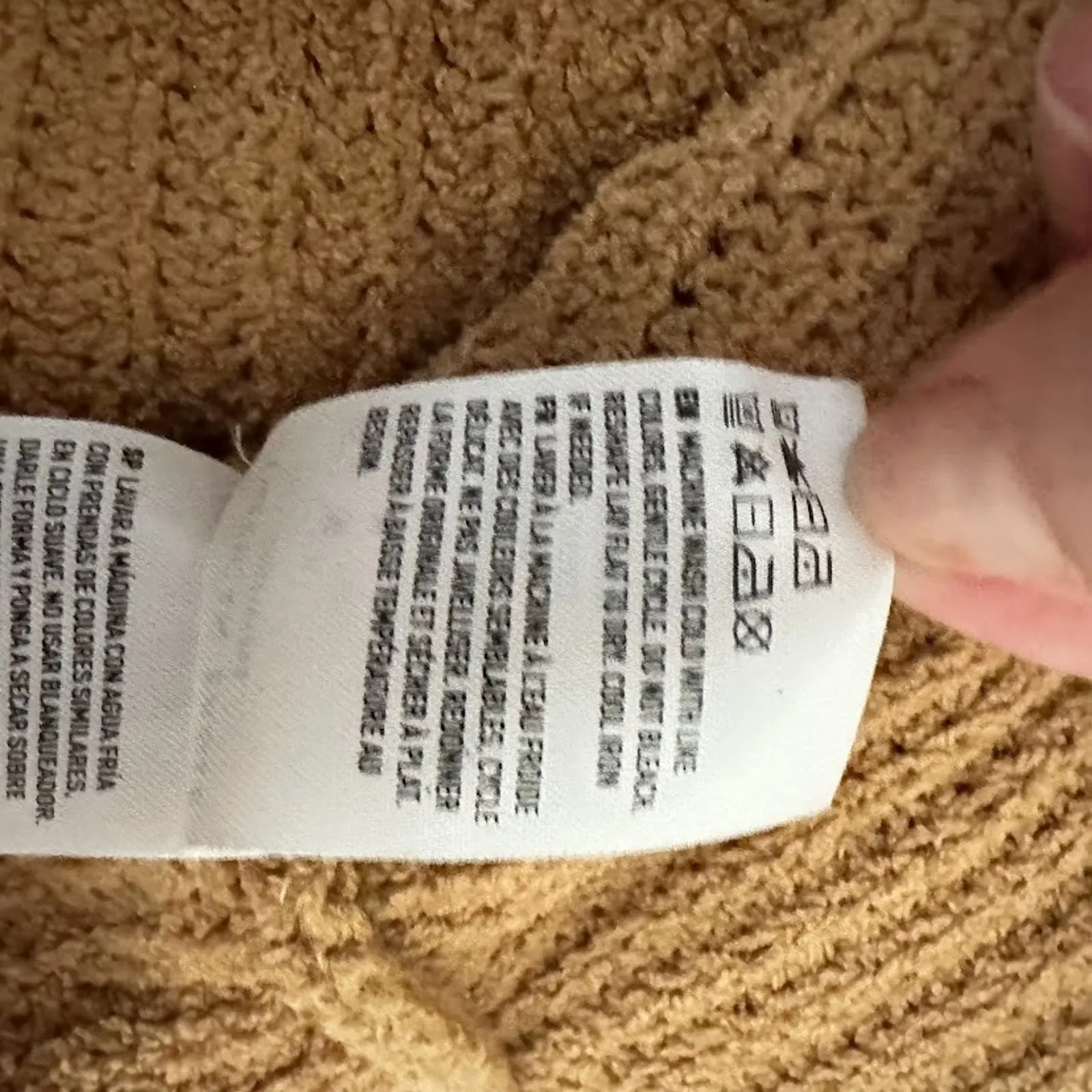 American Eagle Womens Sweater Medium Relaxed Chenille Pullover Camel Tan Preppy - Image 8