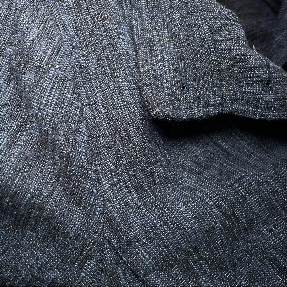 J Jill Blazer Jacket Dark‎ Blue Black Woven Office Career Corporate Mature Thick Size M - Image 13