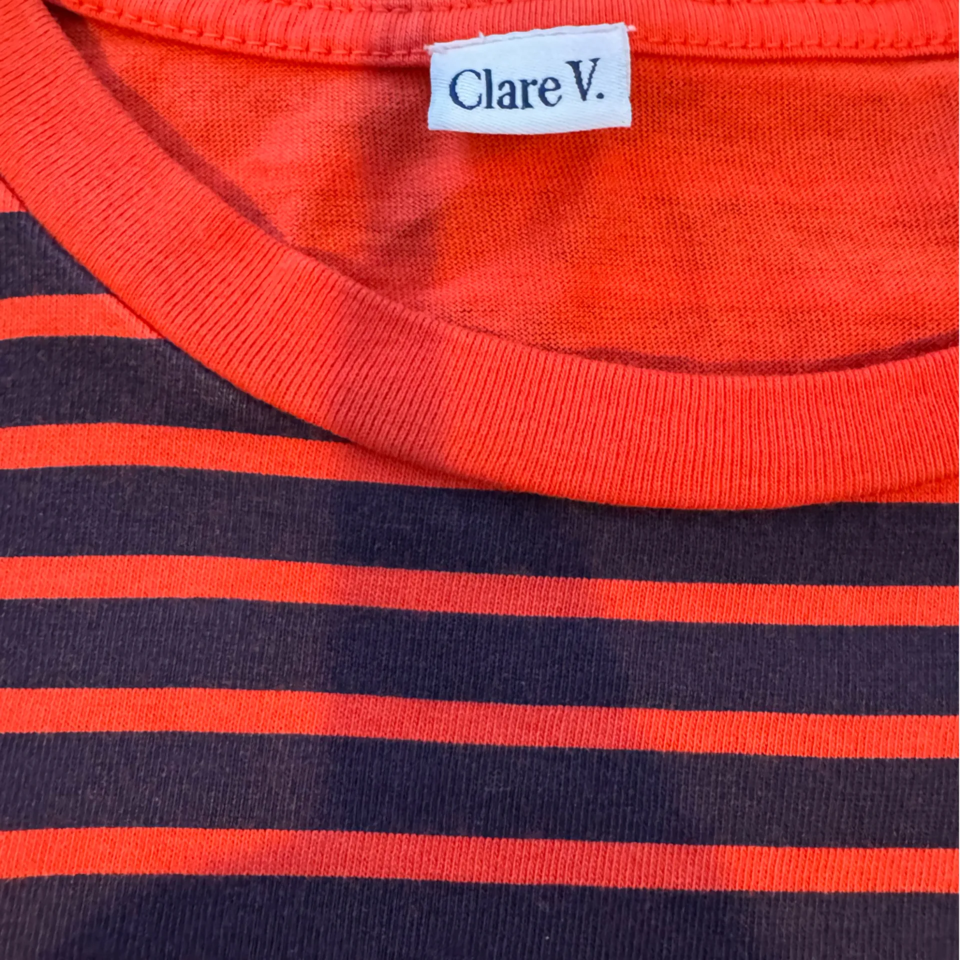 Clare V Le Puff Striped Long Sleeve Red/Blue Cotton Shirt Size L Red Size L - Image 7