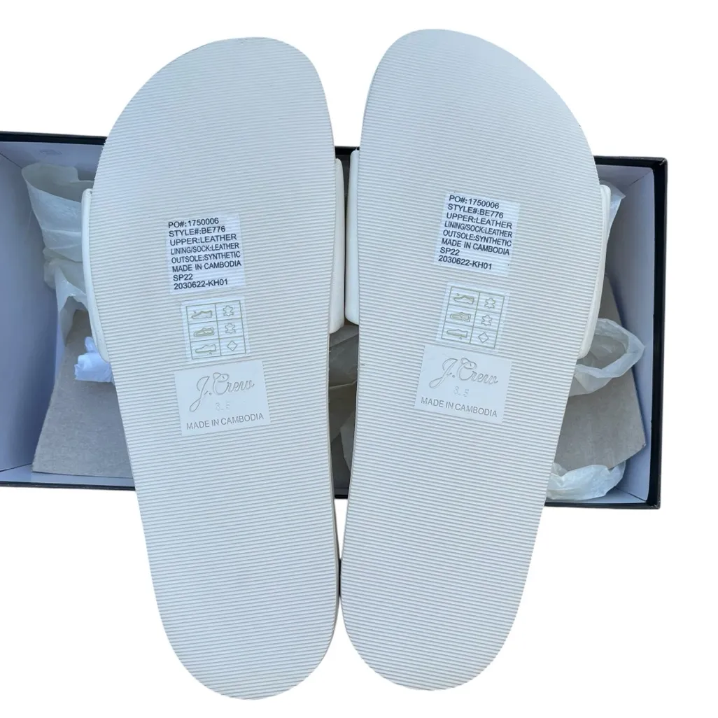 J. Crew Marlow sandal slides in buttery soft ivory leather with ruching detail - Image 10