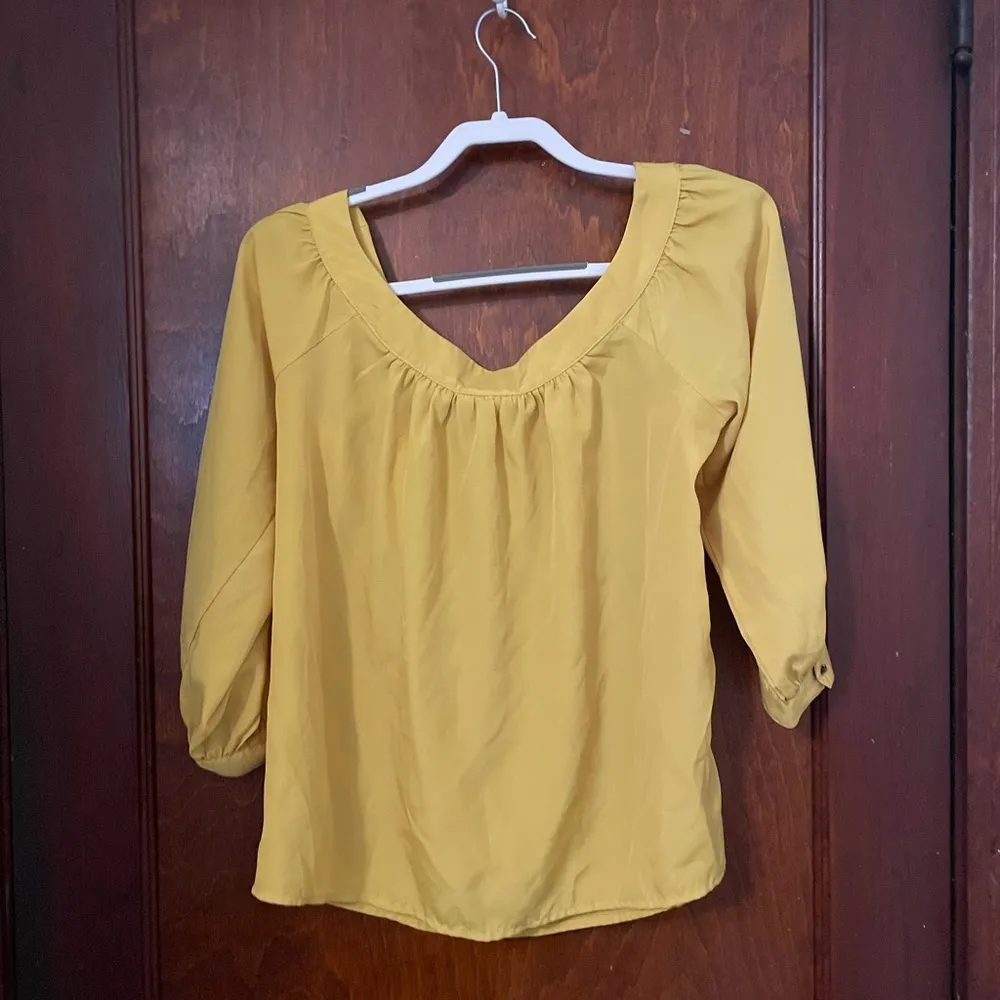 Anthropologie Maeve Yanna Off The Shoulder Blouse Yellow Dandelion Sz Small - Image 4