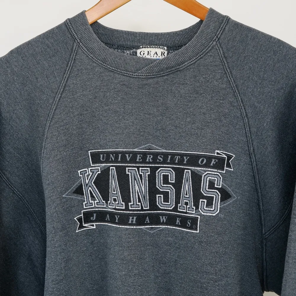 Vintage 90s University of Kansas Jayhawks Sweatshirt - Image 3