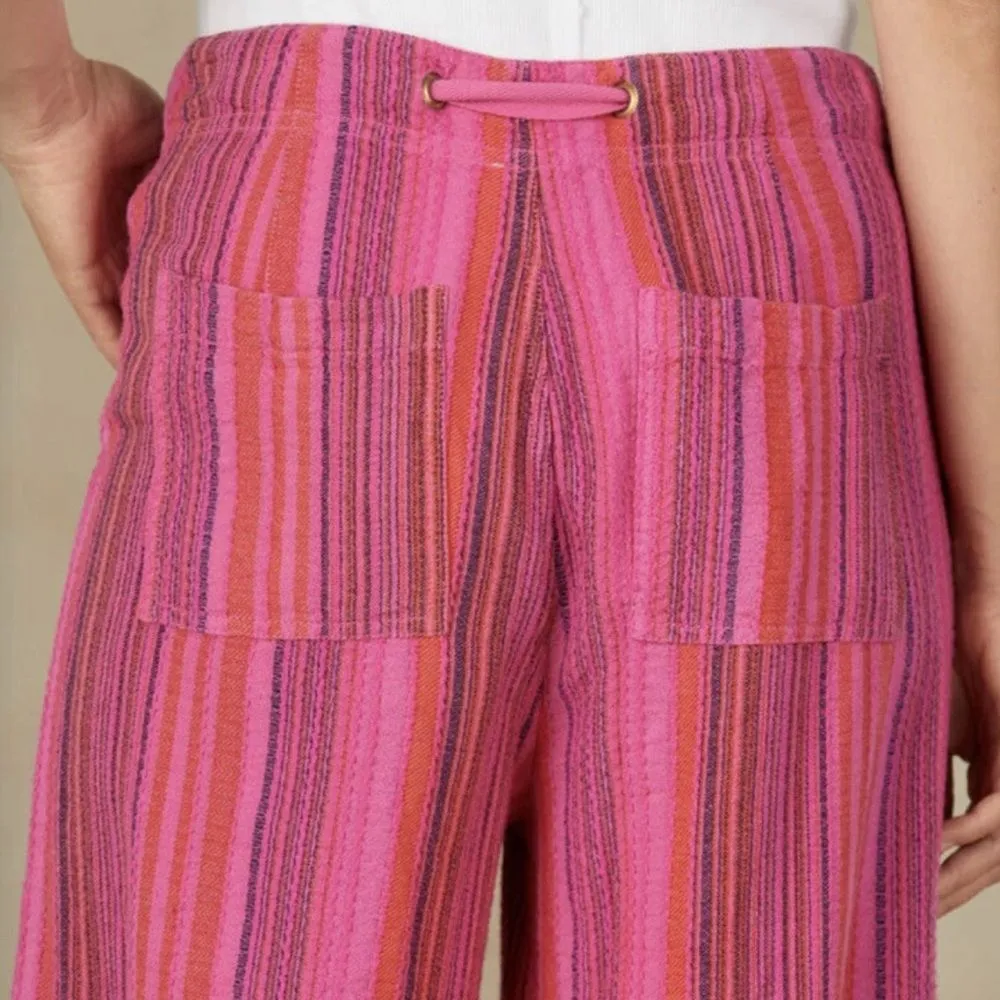 NWT Sundance Hana Stripe Pink Wide Leg Pants Size PM Medium Petite Boho Beachy - Image 9