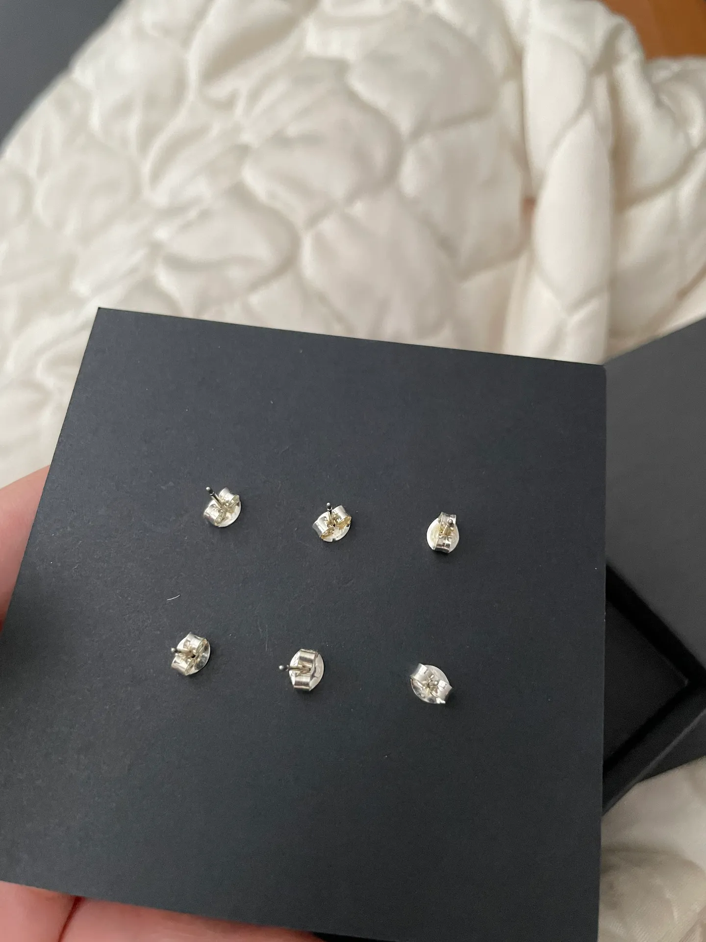 NWB  Wish Upon a Star Stud Earrings Set of 3 Rafaelian Silver Pearl Moon - Image 6