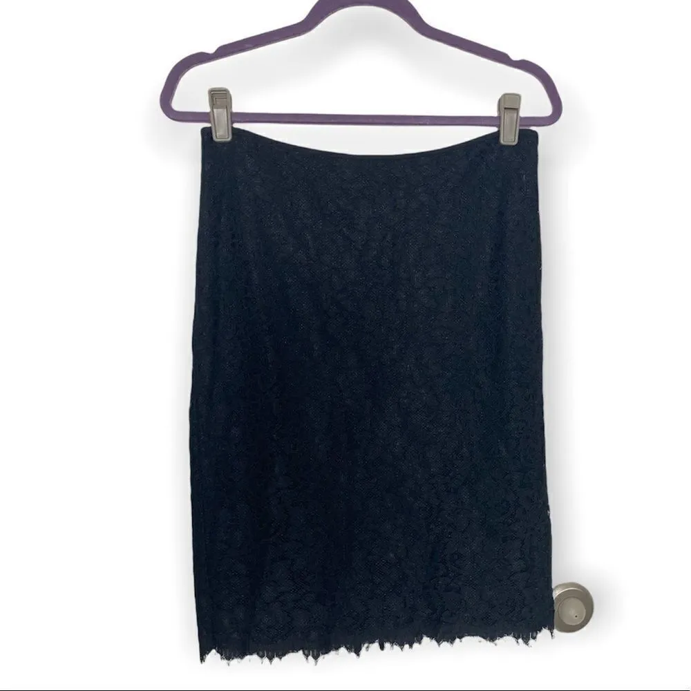 Diane Von Furstenberg SZ 10 Scotia Black Lace Pencil Skirt - Image 4