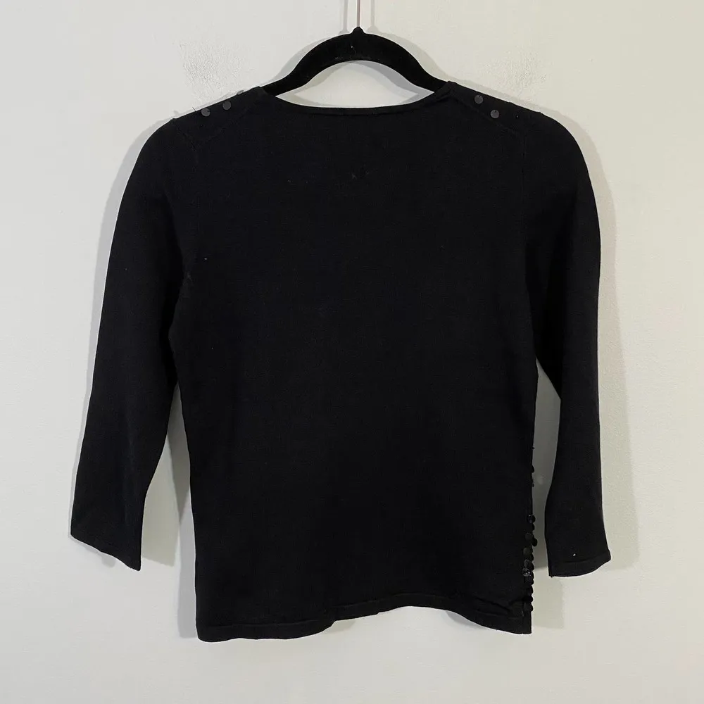 Rodier Women's Black Sequins Disc Quarter Sleeve Blouse - Image 6