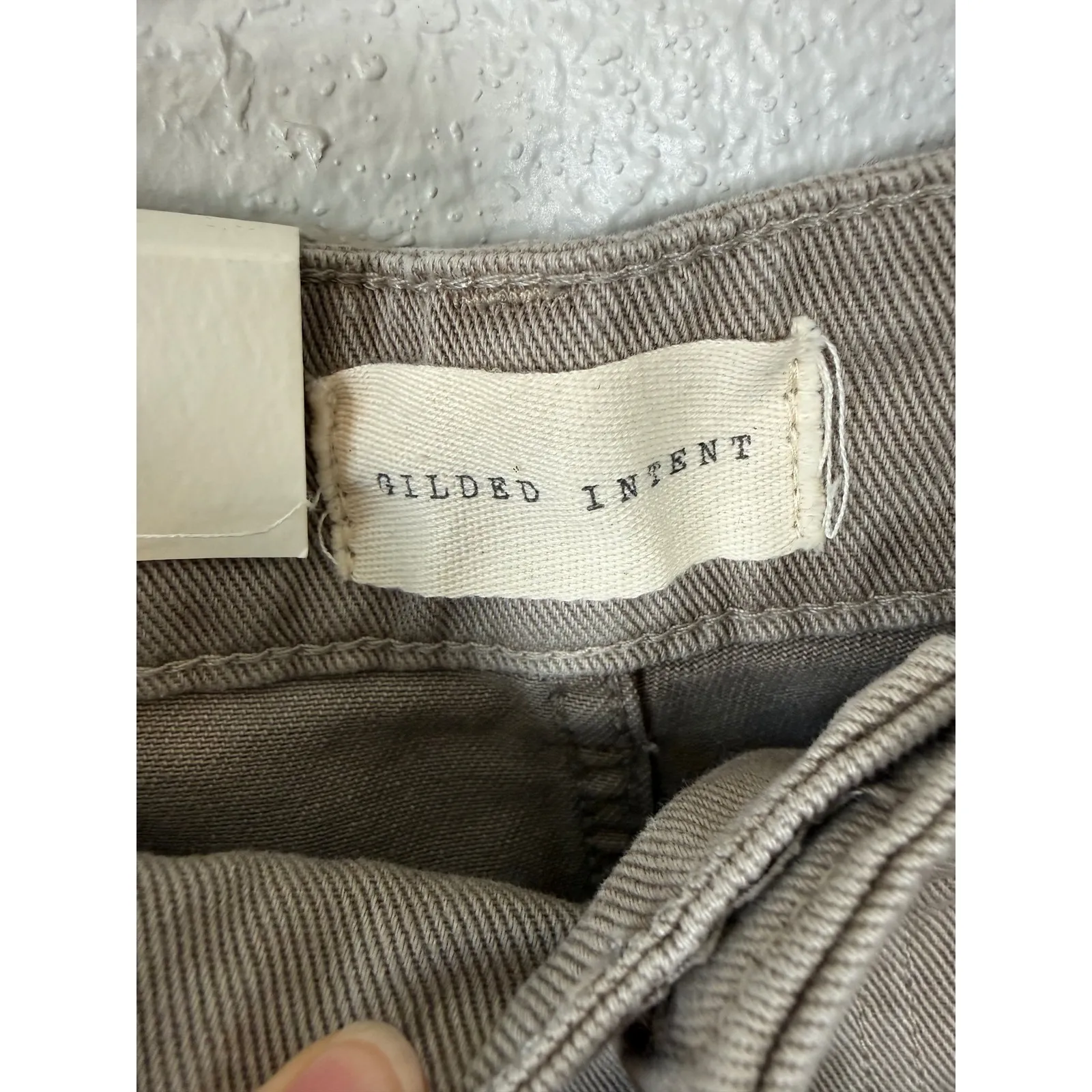 Gilded Intent 90s Wide Leg Pants Khaki Cargo Style Button Fly Size 25x34 - Image 4