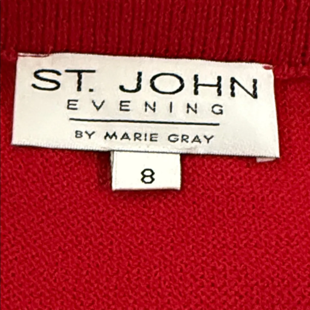 St. John Evening by Marie Gray woman long red skirt with side slit size 8 - Image 4
