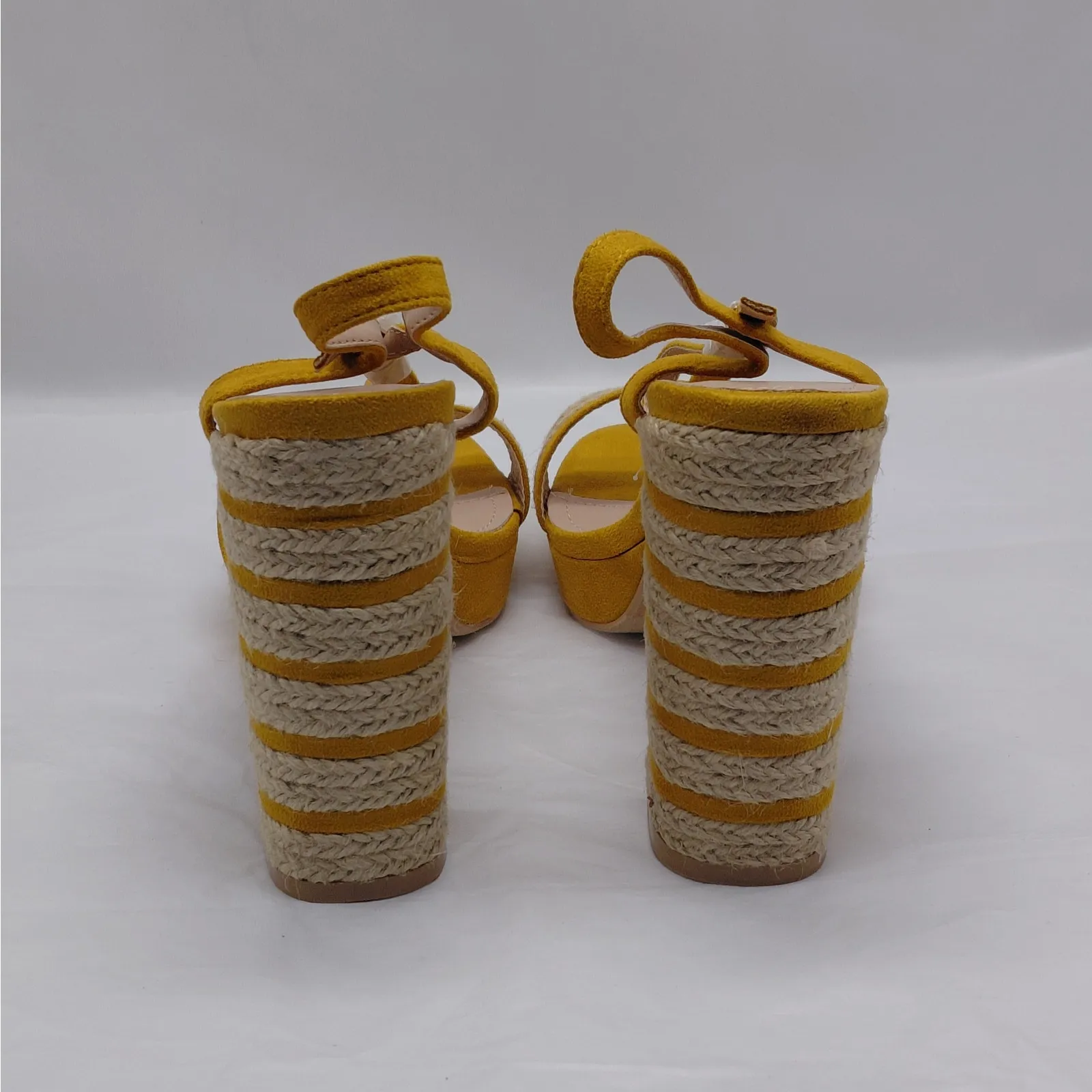 Kayleen LA Espadrille Open Toe Platform Sandal Sz 10 Yellow Chunky Casual Shoes - Image 12