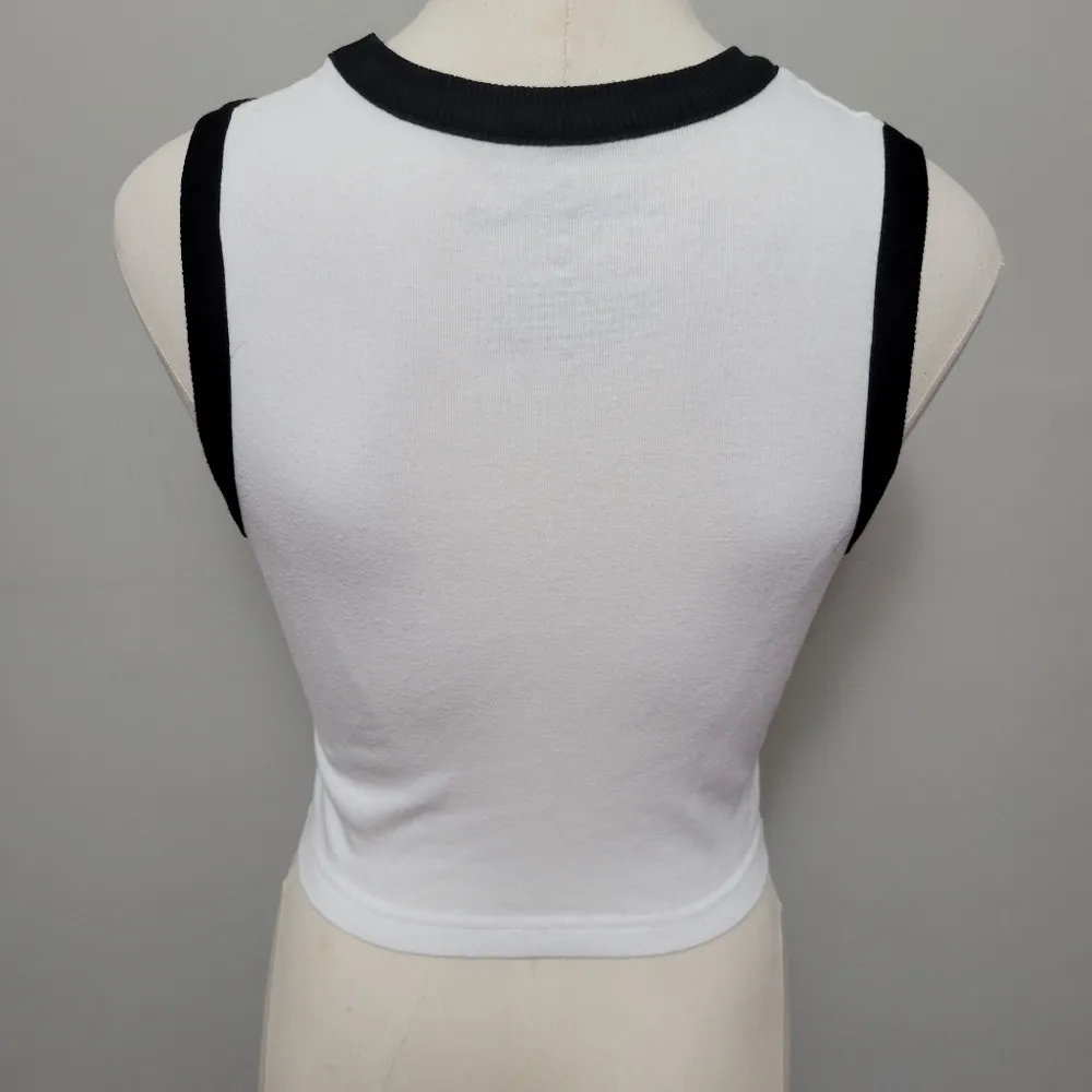 The Rolling Stones  neon ringer crop top size medium - Image 5