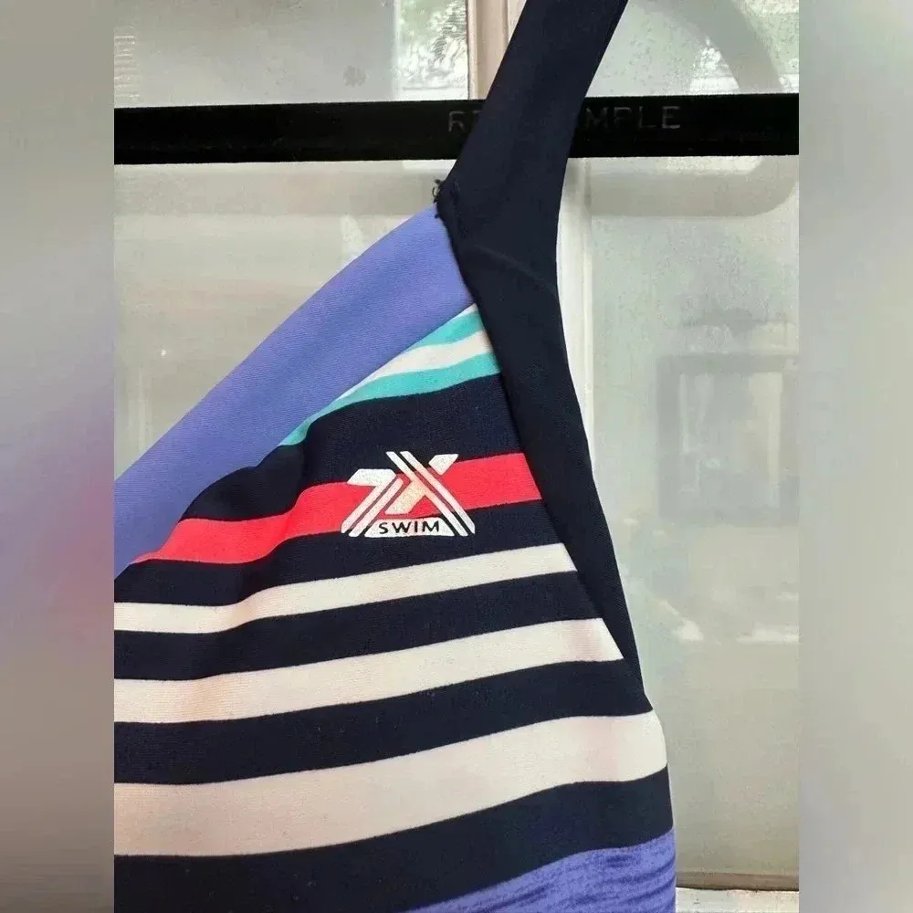 ZeroXposur Swimwear Tankini Swim Top Dress Padded Cups Stripes Size Small S - Image 4