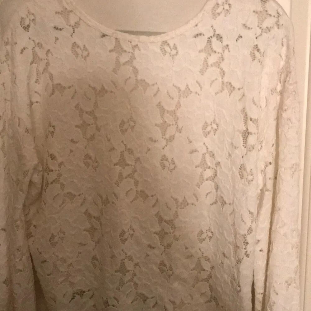 Pointelle white lace top Medium/Large - Image 8