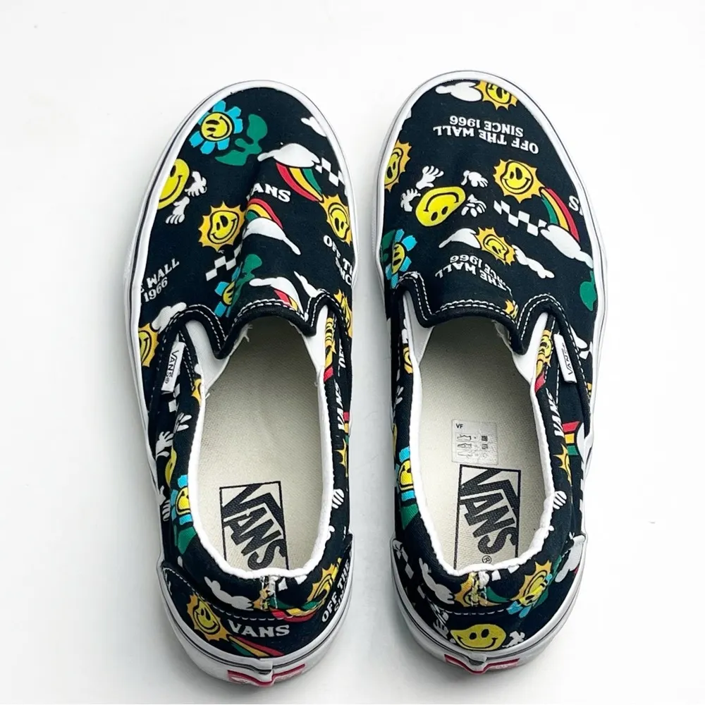 VANS Better Day Black Graphic Slip On Canvas Shoes, Size 9 - Image 4