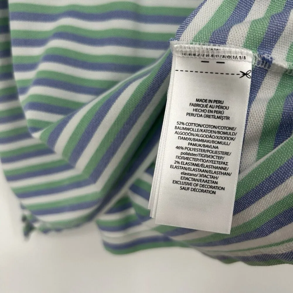Ralph Lauren Polo Golf Womens Tank Top Blue Green Stripe Tailored Fit Si… - Image 10