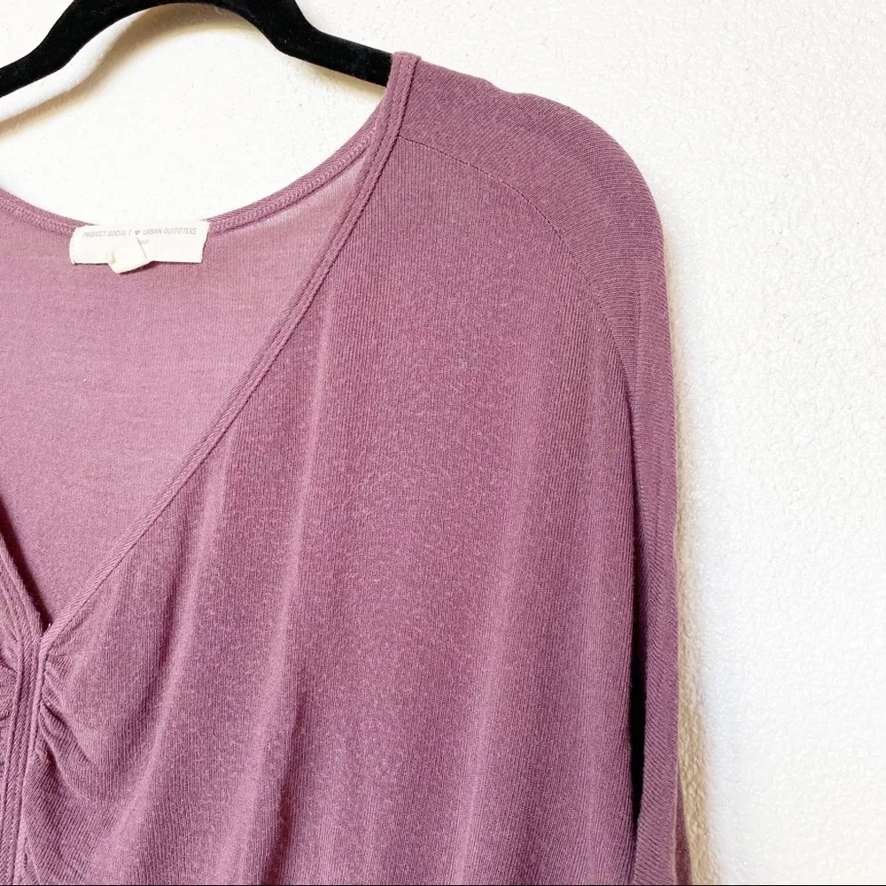 Project Social T X Urban Outfitters Gathered Front Eggplant Top Size Small - Image 2