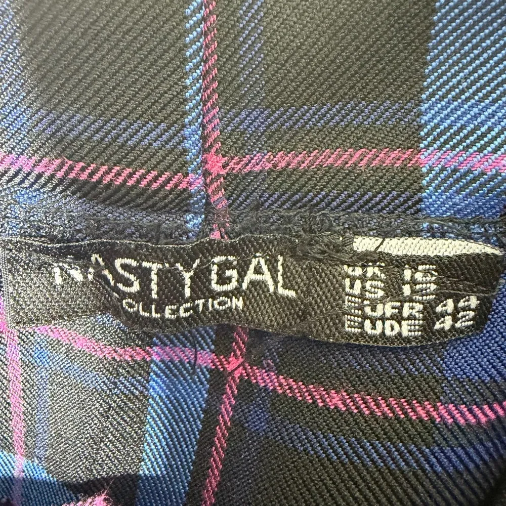 Nasty Gal Collection Blue Plaid Tapered Pants Women’s Size US 12/ 16 UK / 44 EU - Image 9