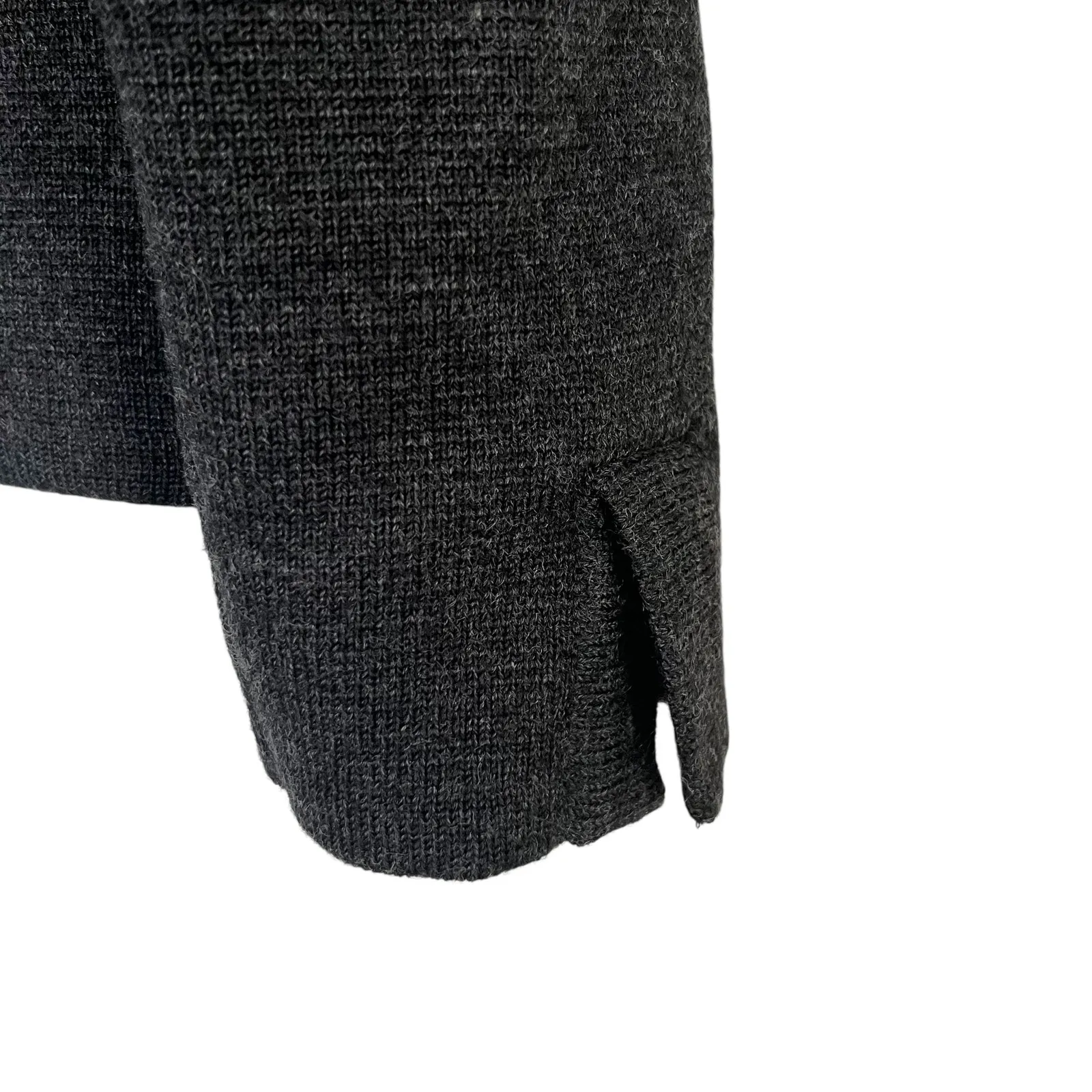 J. Crew Collection Charcoal Gray 100% Wool Beaded Sweater Blazer Jacket size XS - Image 3