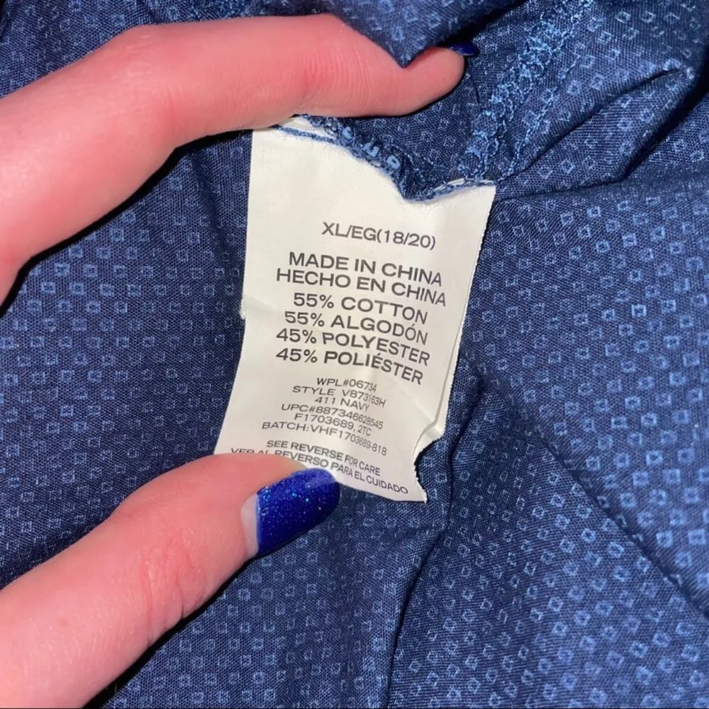 Van Huesen Blue Patterned Women’s Blouse Size XL - Image 6