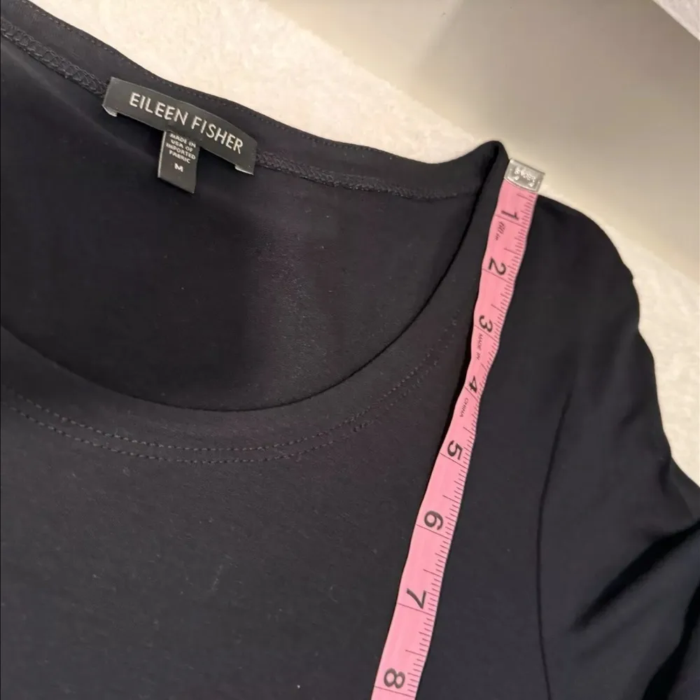 Eileen Fisher Stretch Jersey T-Shirt Dress size‎ M Long Sleeve Round Neck - Image 7