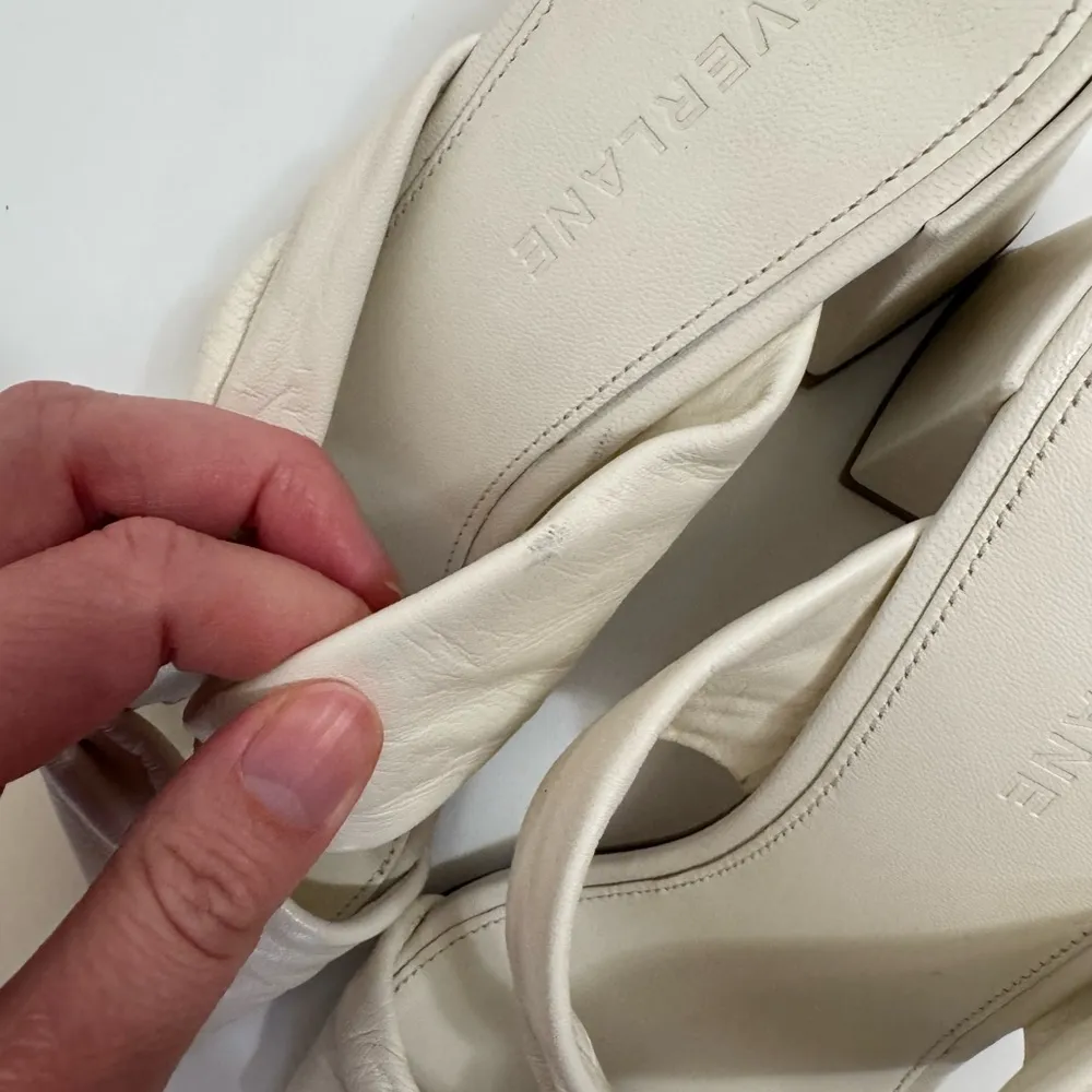 Everlane The Day Twist Heel Slip On Sandal Nappa Leather Cream Size 7.5 - Image 7