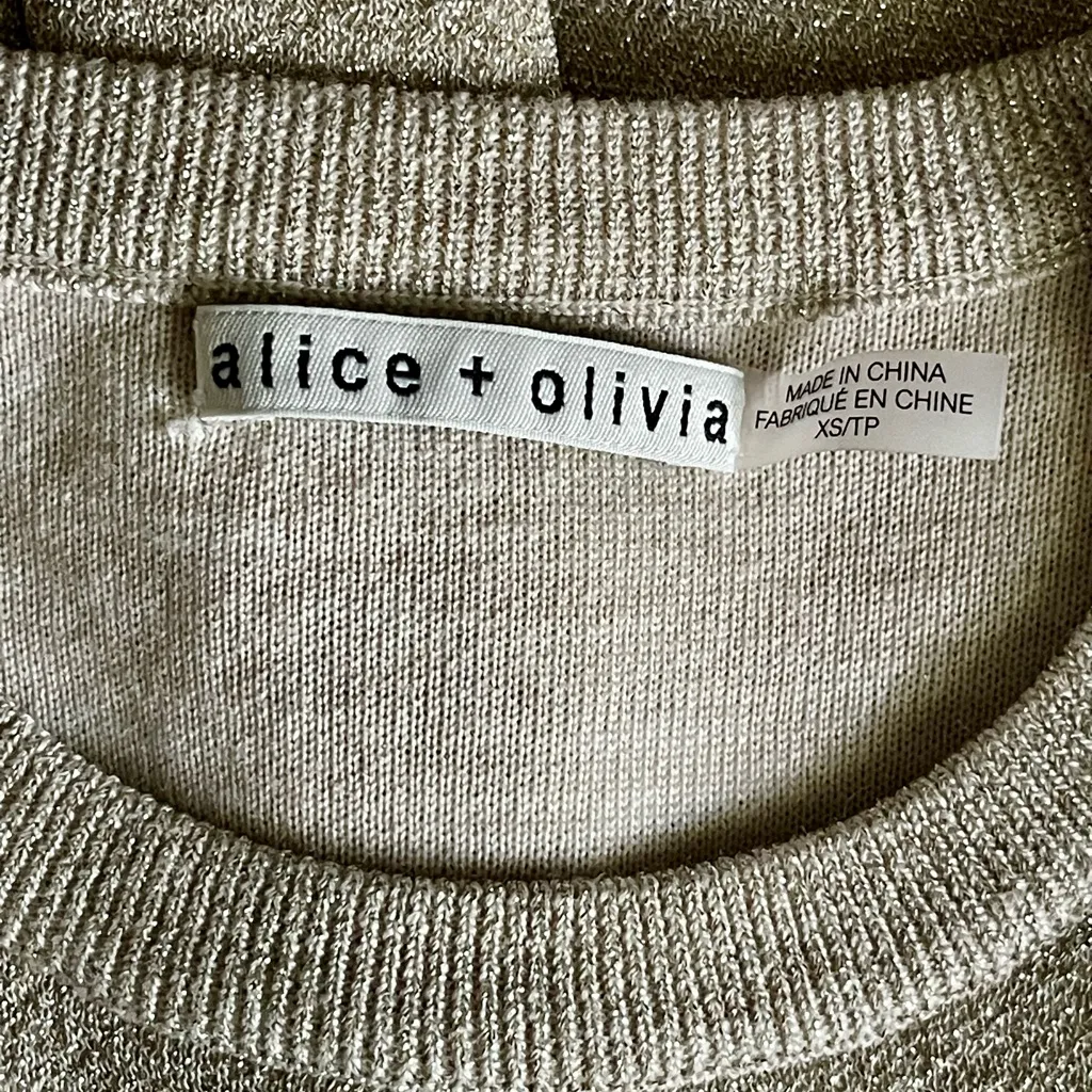 Alice + Olivia Gold Ruffled Bell Sleeve Blouse - Image 4