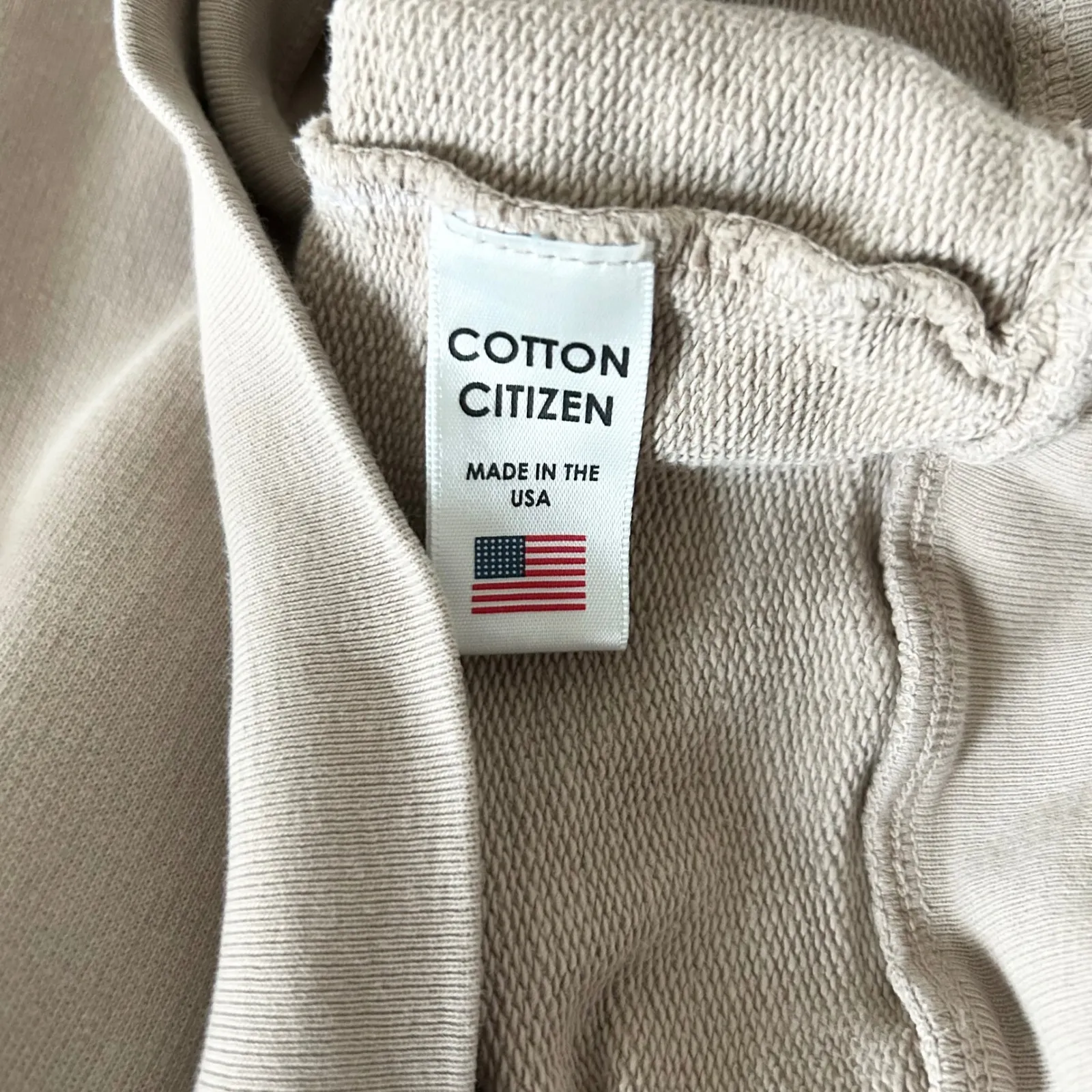 Cotton Citizen Milan Crew Sweatshirt in Tan Slightly Cropped Size Large - Image 5