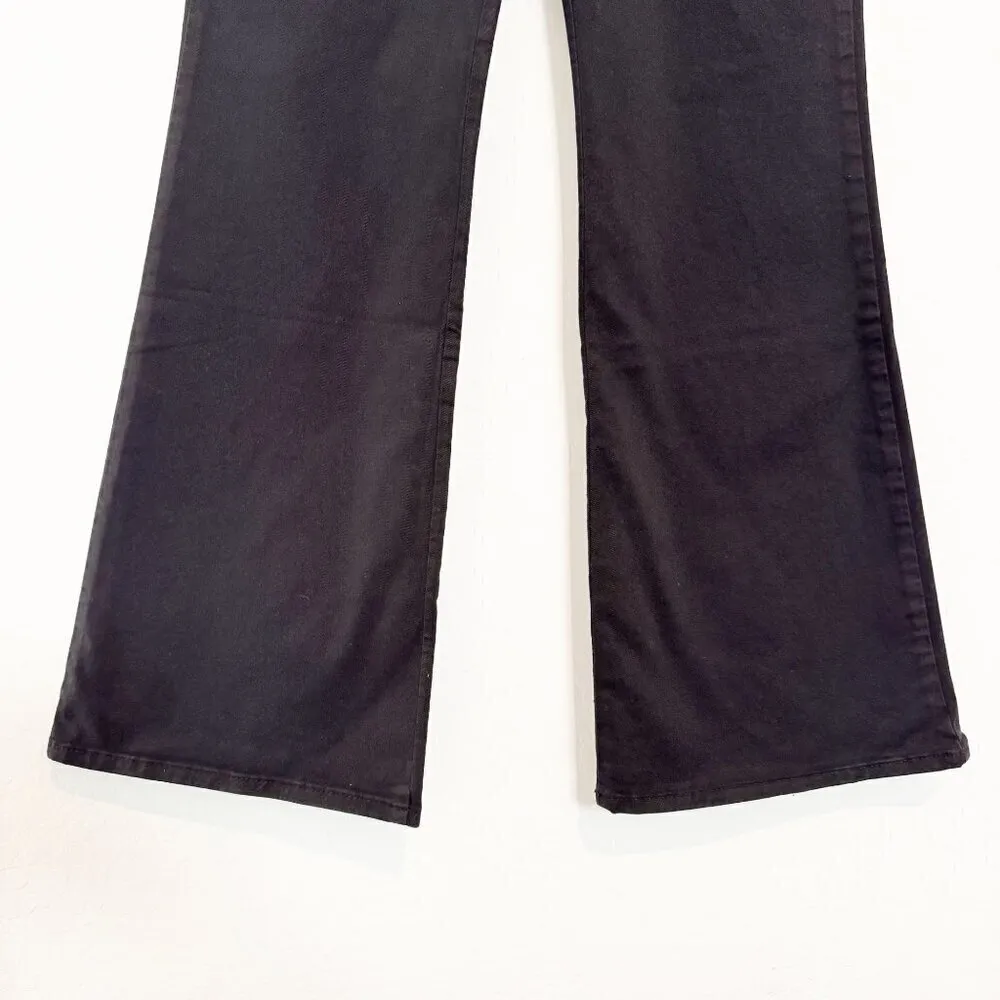 Marine Layer Bridget Flare Wide Leg Twill Pants Faded Black Stretch Plus Size 14 - Image 7