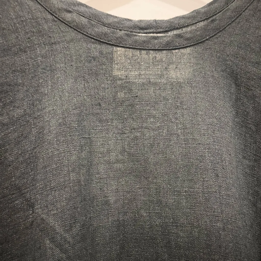 NWT Flax by Jeanne Engelhart Black Linen Lagenlook Maxi Dress 3G Scoop Neck - Image 11