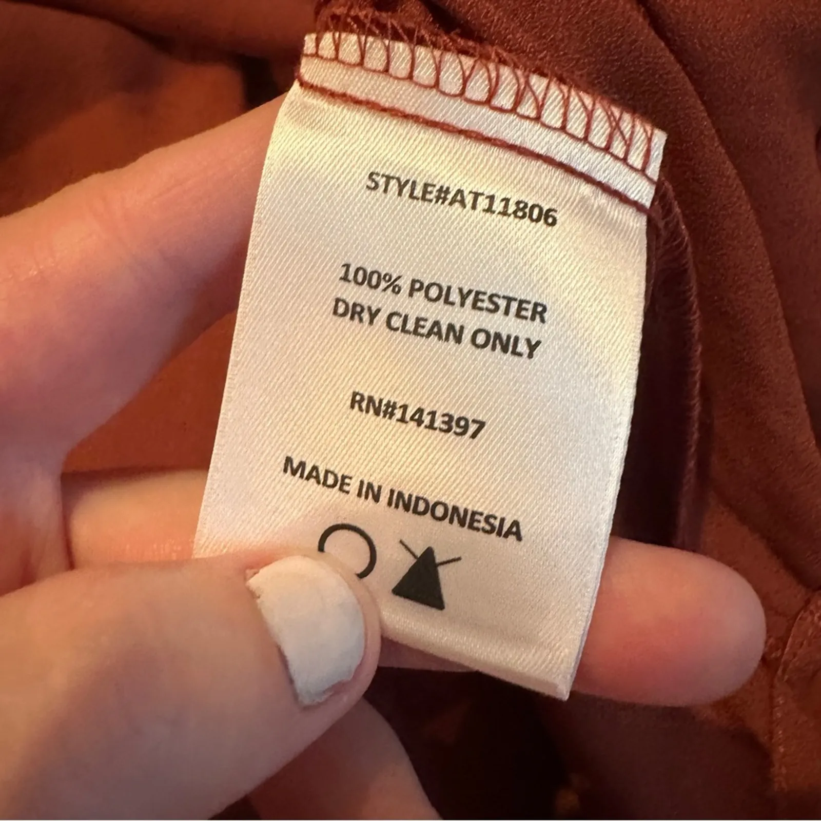 Astr The Label Rust Red Orange Long Sleeve V Neck Tie‎ Blouse Sz S NEW - Image 6