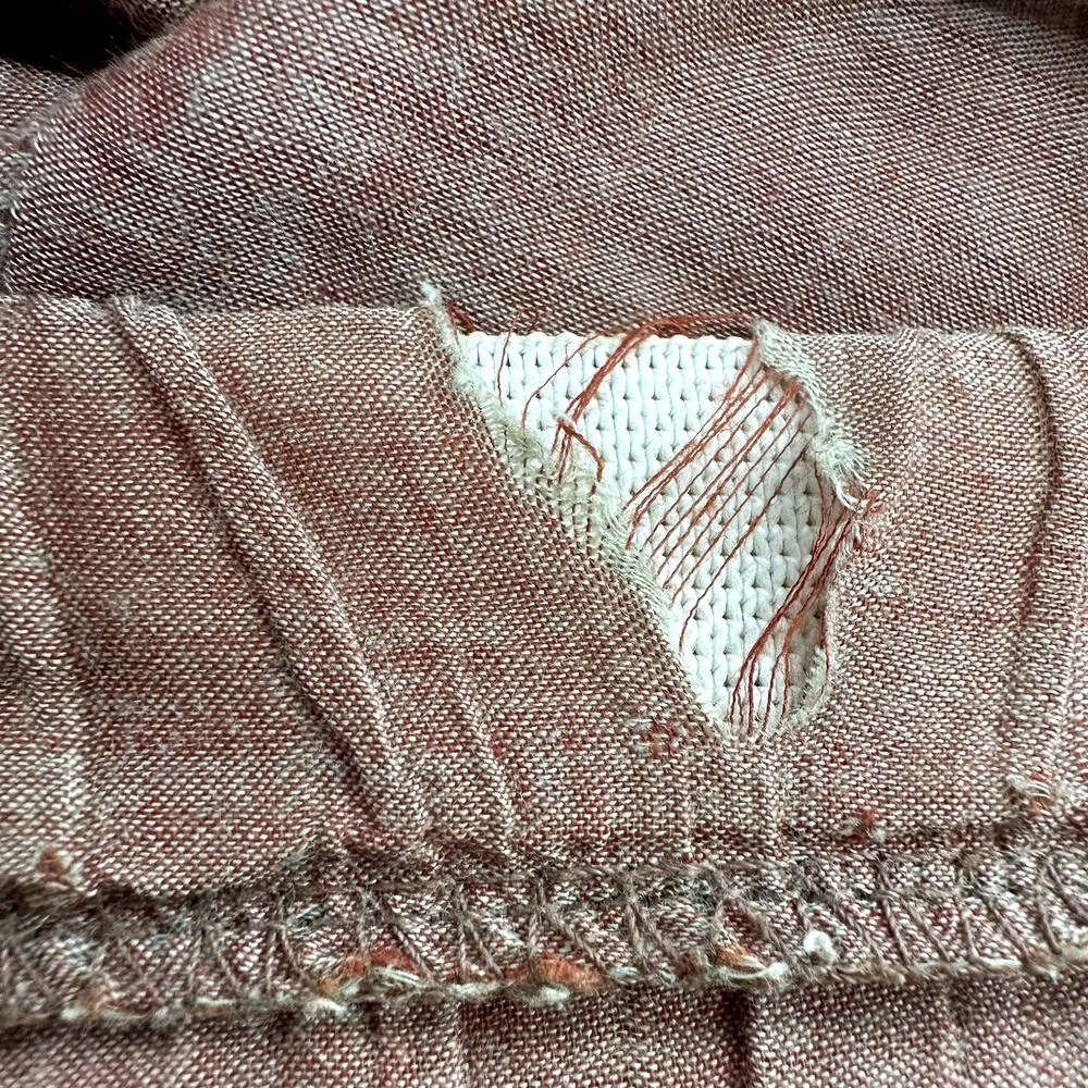 CP Shades Wide Leg Pants Elastic Waist Pull On Breathable 100% Cotton Brown M - Image 6