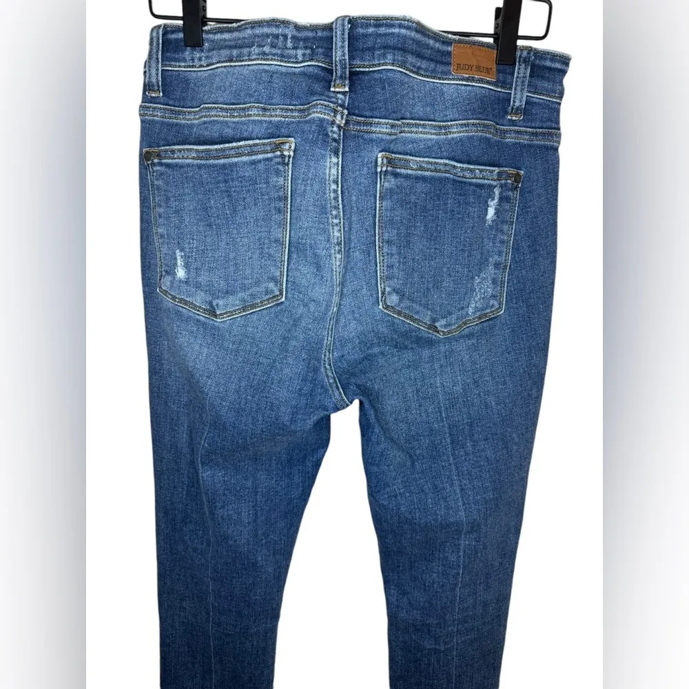 Judy Blue Distressed Buffalo Plaid Patch Skinny Jeans Size 30 - Image 6