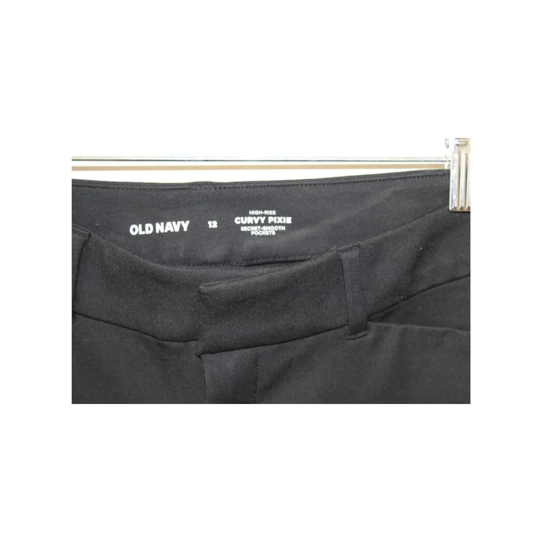 NWT Old Navy Black Pixie High-Rise Dress Pants‎ Smooth Pockets Womens 12 - Image 3