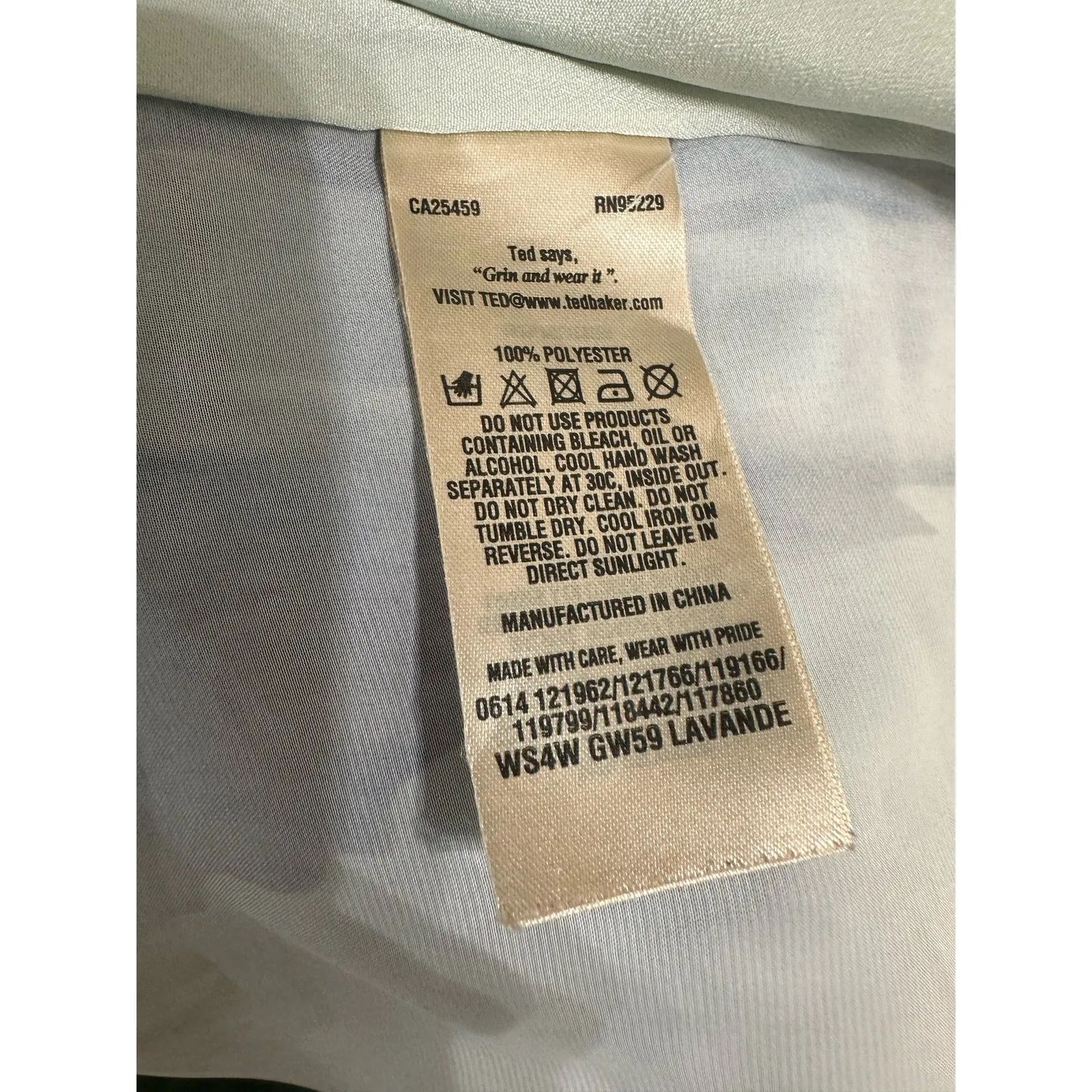 Ted Baker Pink & Gray Floral V Neck Short Sleeve Blouse size Small - Image 8