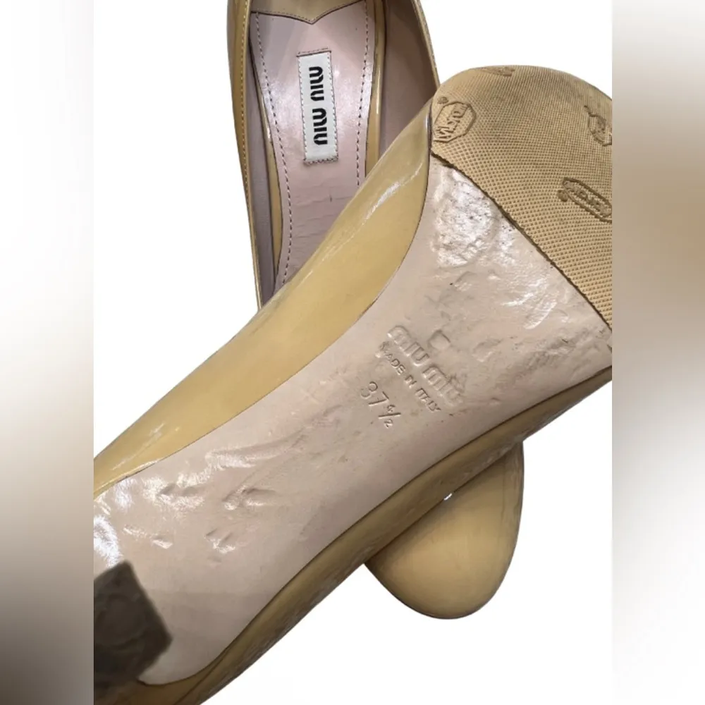 Miu Miu Nude Round Toe Heels with Box Size 37.5 - Image 5