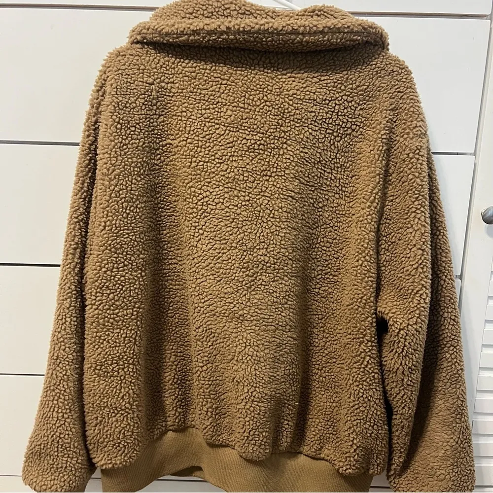 Cotton On  Cinnamon Brown Teddy Zip Through Bomber Jacket - Image 3