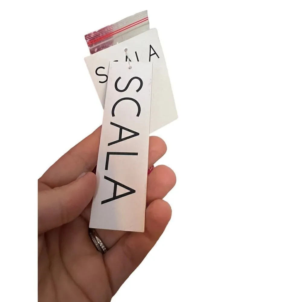 Scala Red Silk Beaded Plunge Neckline Dress Gown NWT Sz. PM - Image 3