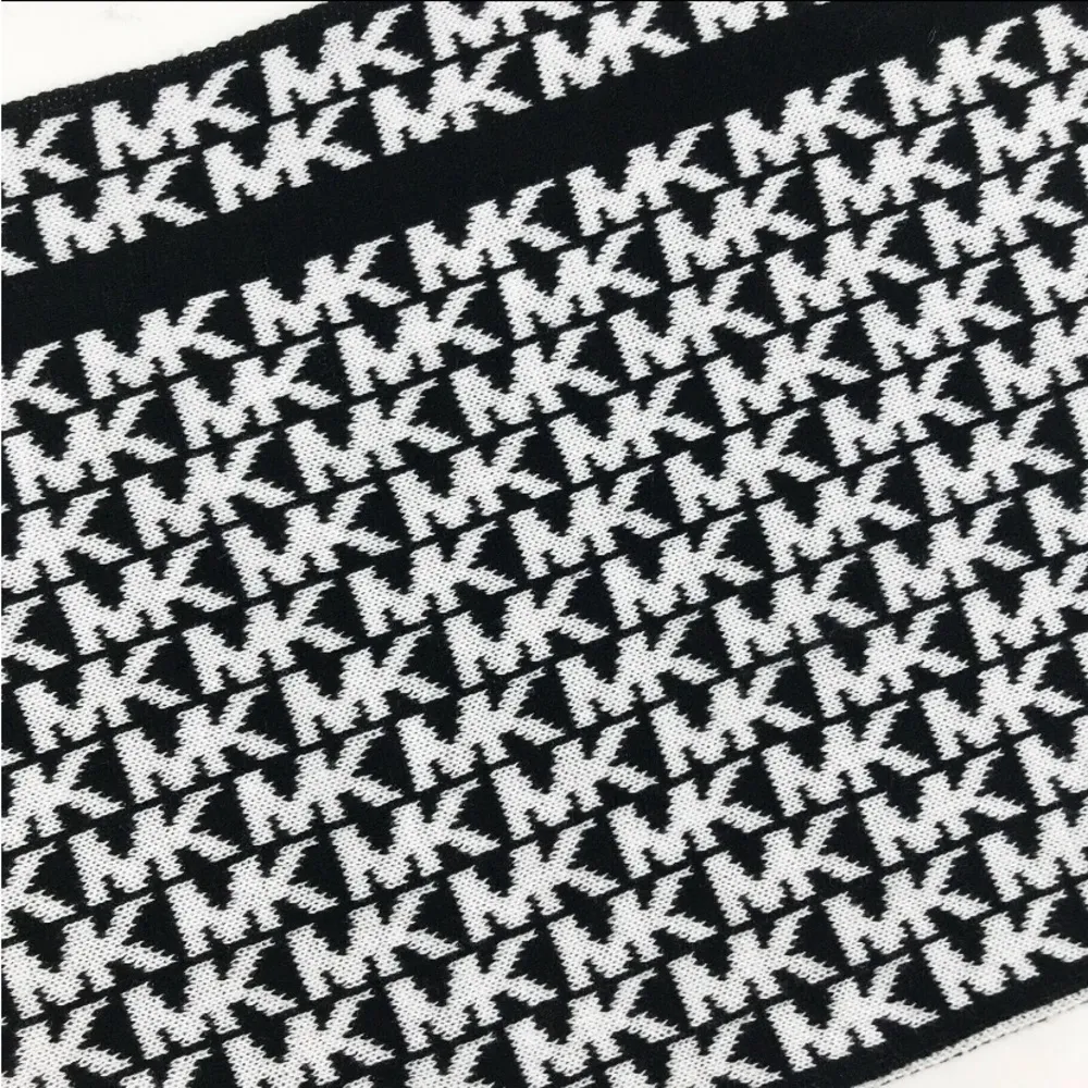 Michael Kors MK Monogram Acrylic Reversible Infinity Scarf Like New MSRP: $60 - Image 3