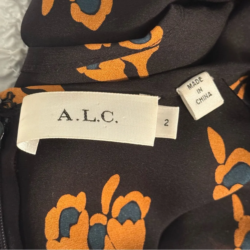 A.L.C. Silk Printed Mini Dress - Image 4