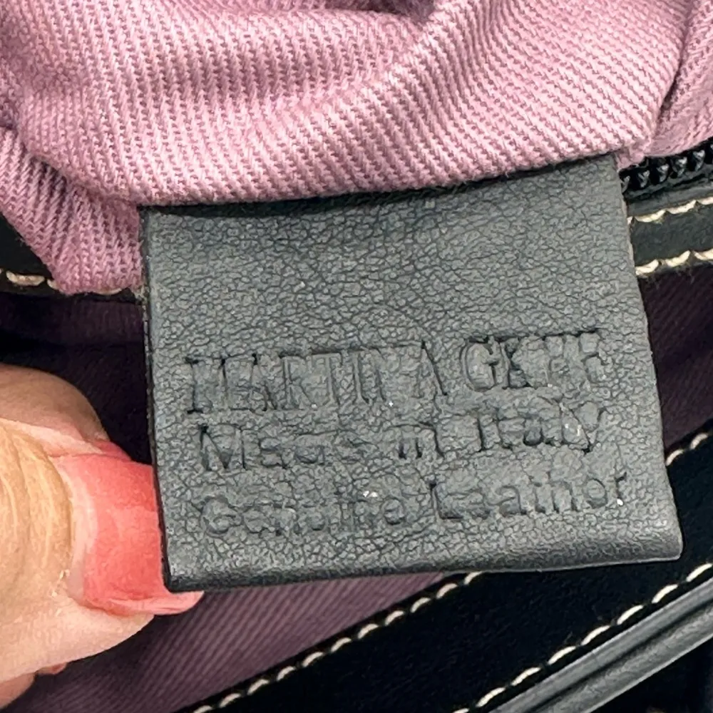 BALLY BLACK LEATHER FRONT RING DETAIL SHOULDER BAG - Image 11