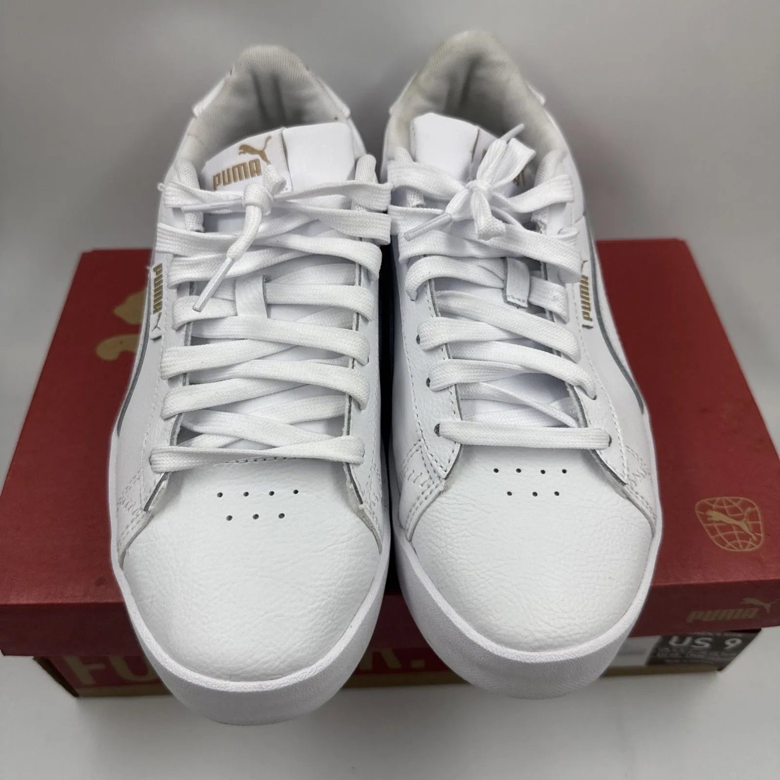 PUMA Court Sneaker, White, Women's Casual Low Top Leather Shoes Size 9 - Image 3