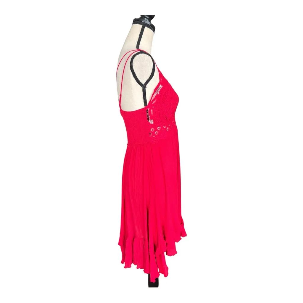 Free People Adella Slip Dress in Bright Red Size S - Image 3