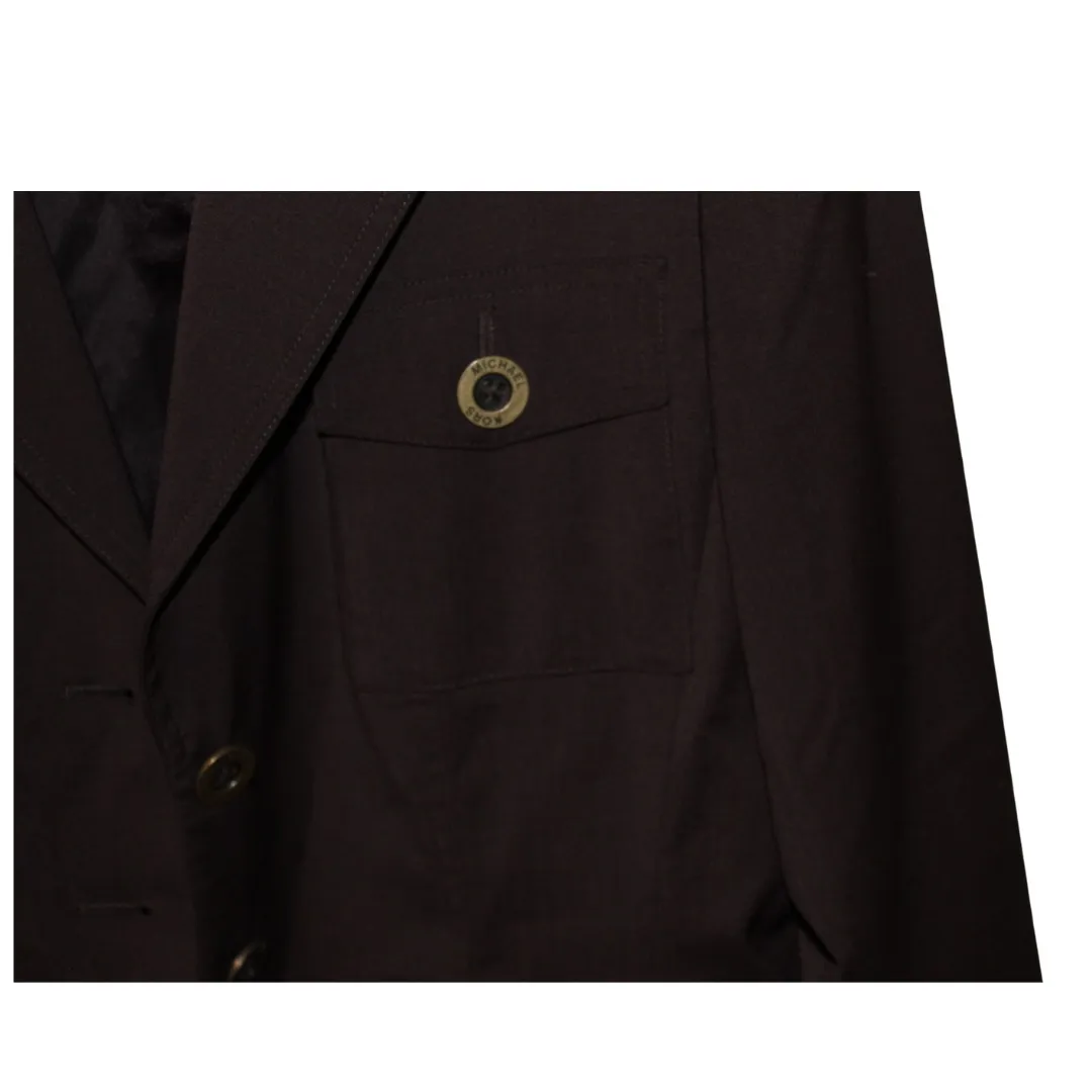 MICHAEL Michael Kors Sport Blazer Size 12 Brown Pockets Buttons‎ - Image 5