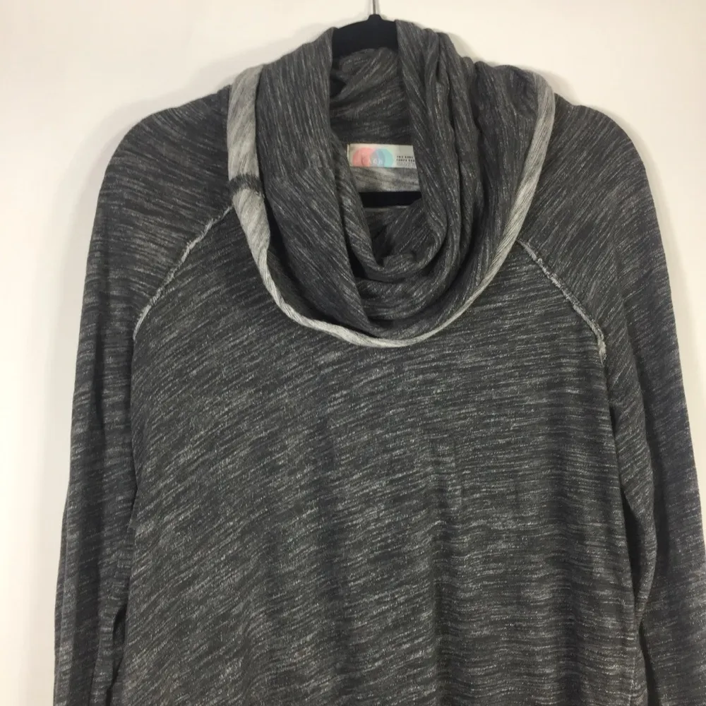 Free People Beach Cowl Neck Long Sleeve Pullover Two Body Grey Cocoon - Image 9