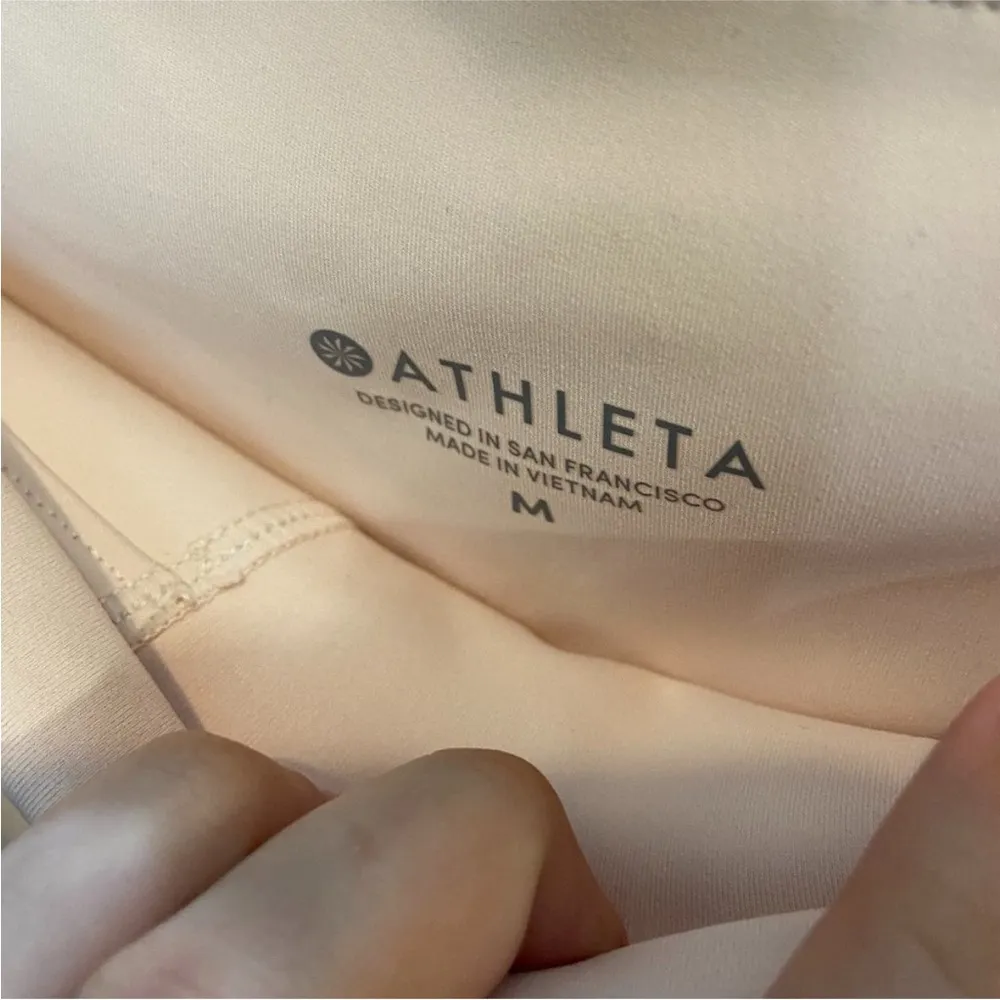 Athleta Eclipse 7/8 Tights Mesh Leggings Size Medium Pink Ballerina Gown - Image 5