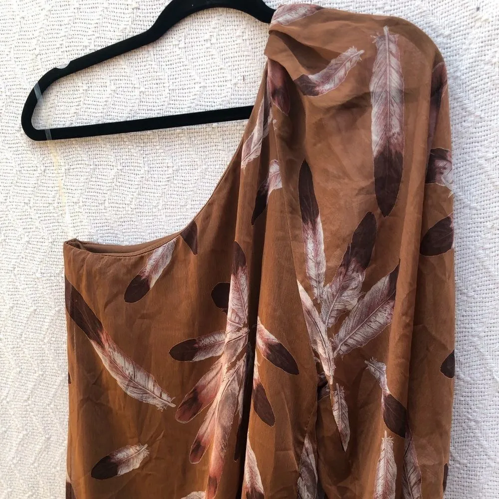 Hello Miss One‎ Sleeve Dress Feather Print - Image 4