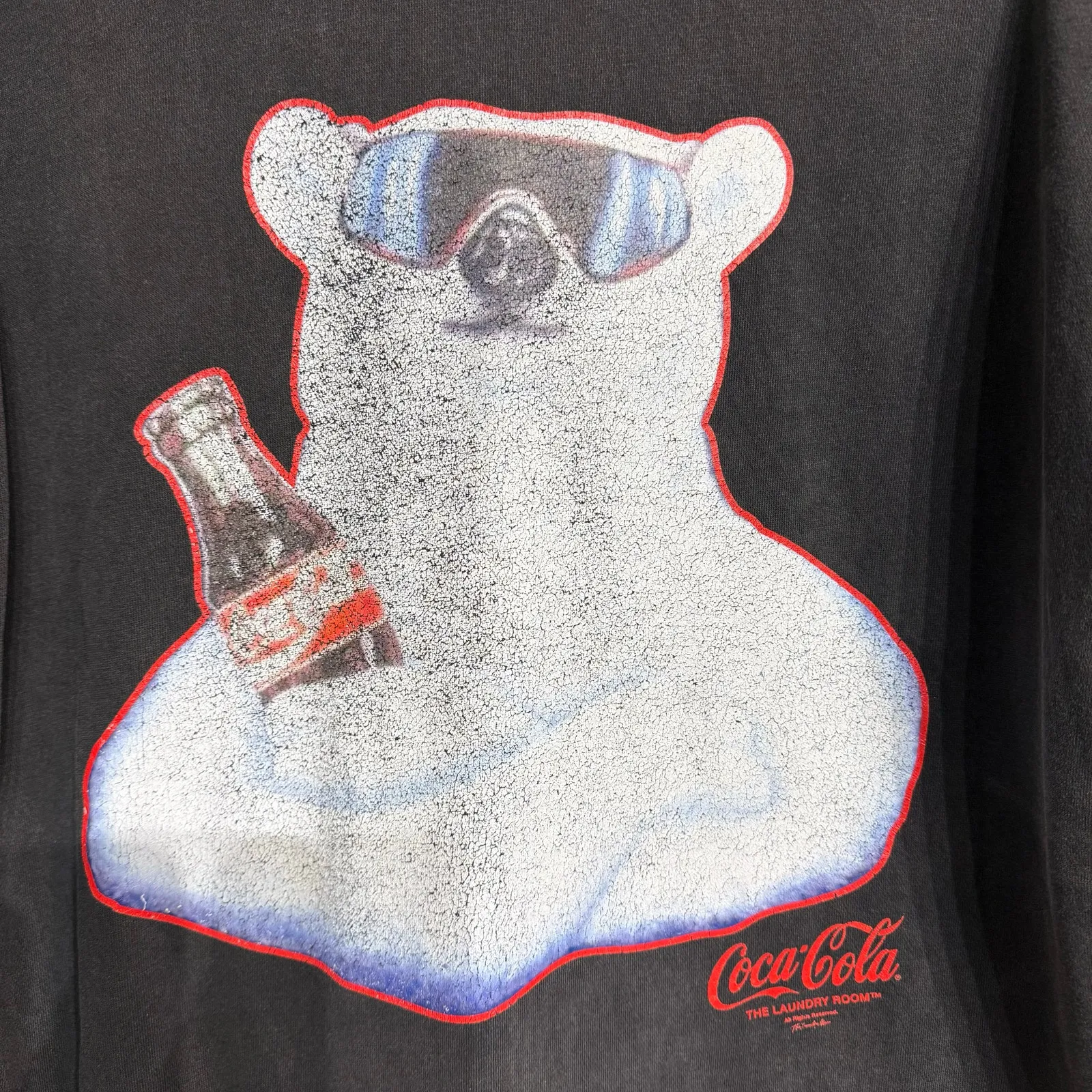 The Laundry Room Black Polar Bear Coca Cola Jumper Sweatshirt Sz S - Image 4