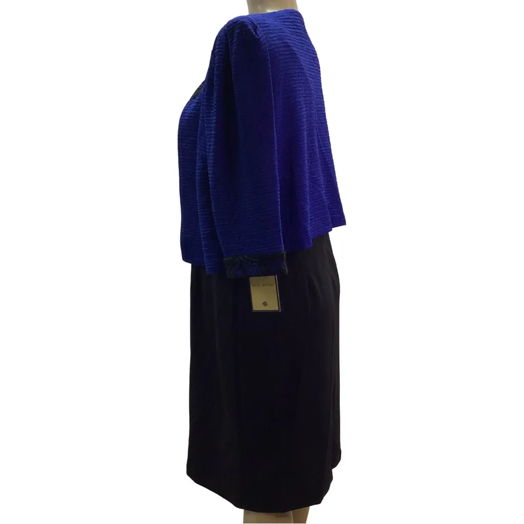 Maya Brooke Size 12 Cobalt Blue and Black 2 - Image 6