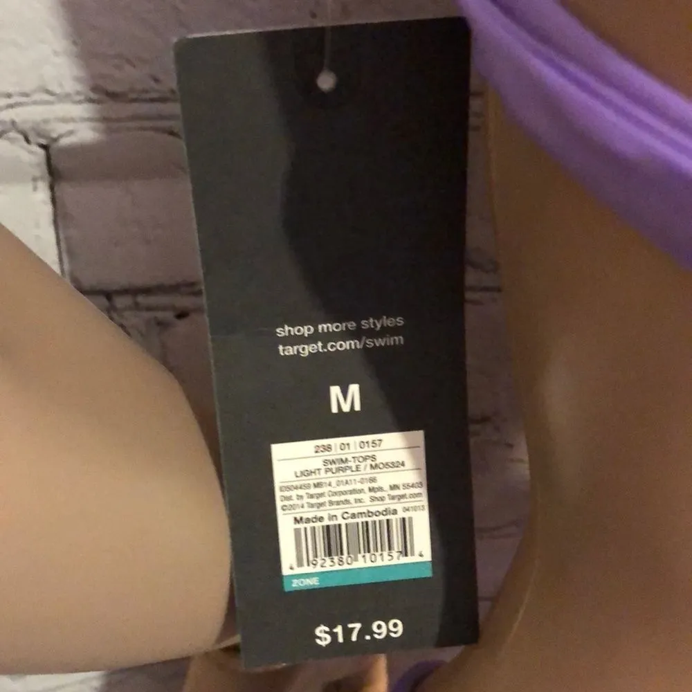 Mossimo Purple Tie Back Triangle Bikini Top ONLY Size Medium M - Image 6