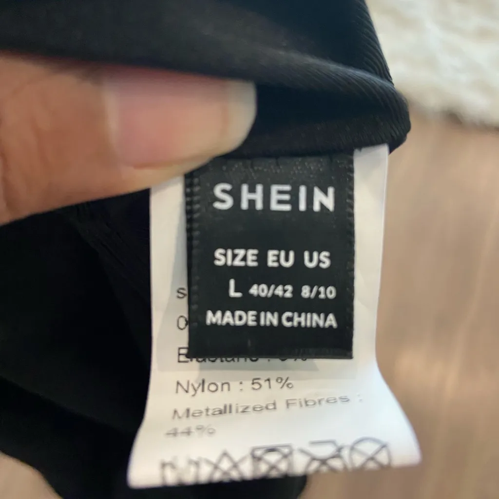 SHEIN Black Nylon Blend one shoulder Bodysuit - Image 4